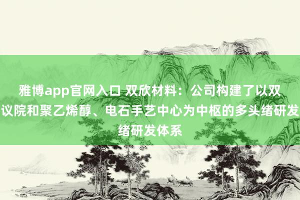 雅博app官网入口 双欣材料：公司构建了以双欣商议院和聚乙烯醇、电石手艺中心为中枢的多头绪研发体系