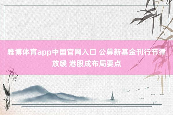 雅博体育app中国官网入口 公募新基金刊行节律放缓 港股成布局要点