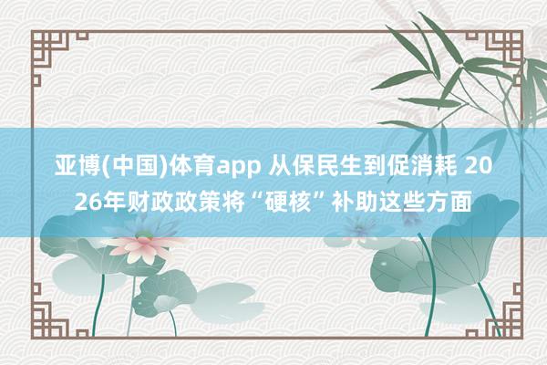亚博(中国)体育app 从保民生到促消耗 2026年财政政策将“硬核”补助这些方面