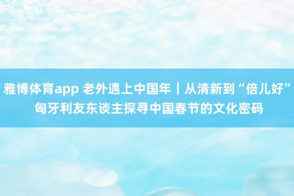 雅博体育app 老外遇上中国年｜从清新到“倍儿好” 匈牙利友东谈主探寻中国春节的文化密码