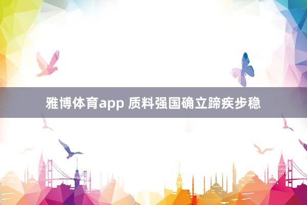 雅博体育app 质料强国确立蹄疾步稳