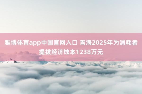 雅博体育app中国官网入口 青海2025年为消耗者提拔经济蚀本1238万元