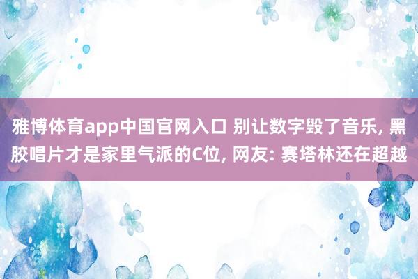 雅博体育app中国官网入口 别让数字毁了音乐, 黑胶唱片才是家里气派的C位, 网友: 赛塔林还在超越