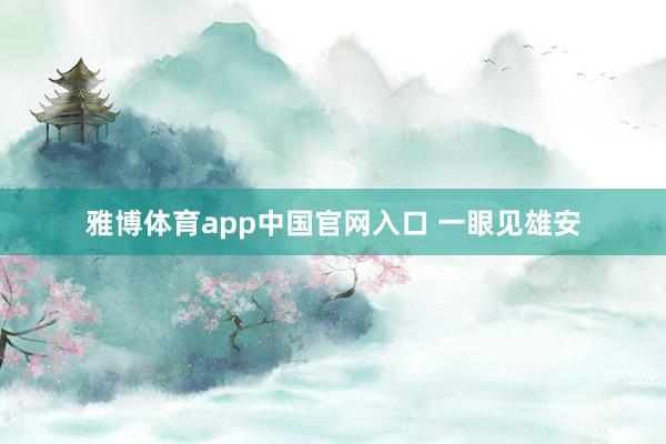 雅博体育app中国官网入口 一眼见雄安