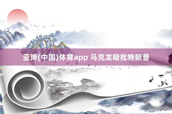 亚博(中国)体育app 马克龙暗批特朗普