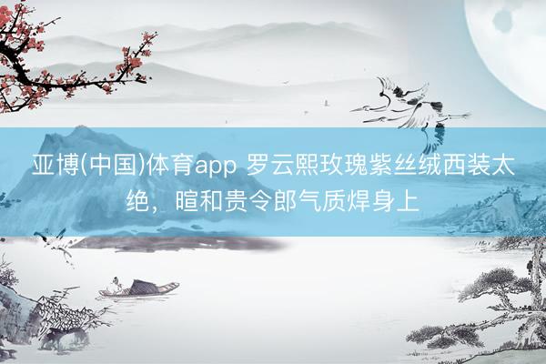 亚博(中国)体育app 罗云熙玫瑰紫丝绒西装太绝,暄和贵令郎气质焊身上