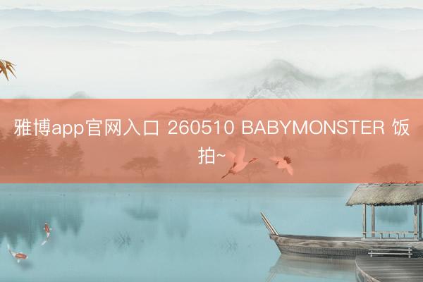 雅博app官网入口 260510 BABYMONSTER 饭拍~