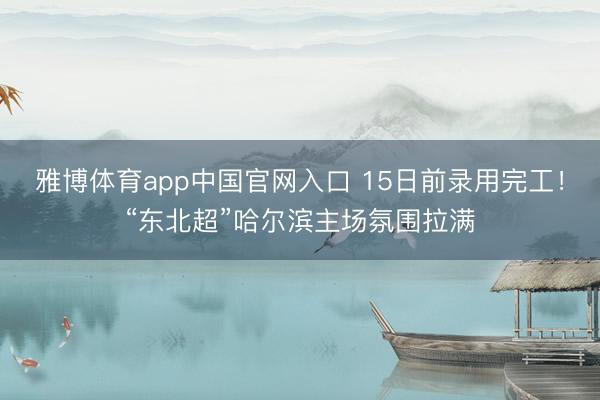 雅博体育app中国官网入口 15日前录用完工！“东北超”哈尔滨主场氛围拉满