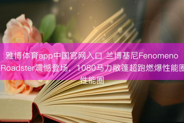 雅博体育app中国官网入口 兰博基尼Fenomeno Roadster震憾登场，1080马力敞篷超跑燃爆性能圈