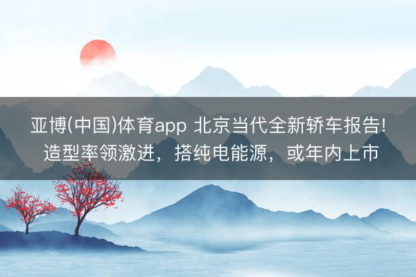 亚博(中国)体育app 北京当代全新轿车报告! 造型率领激进，搭纯电能源，或年内上市