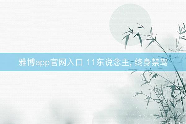 雅博app官网入口 11东说念主， 终身禁驾