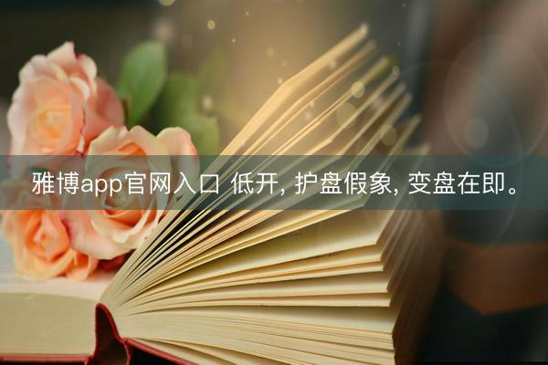 雅博app官网入口 低开， 护盘假象， 变盘在即。