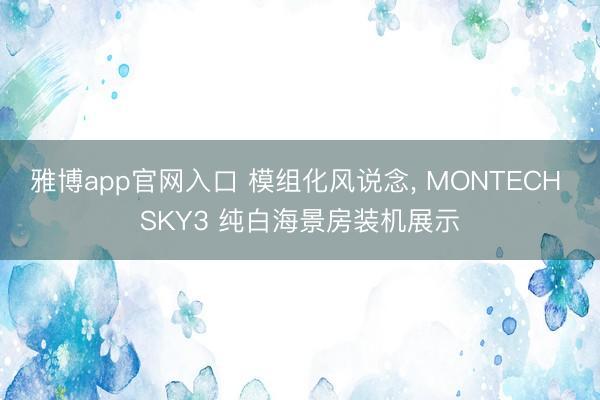 雅博app官网入口 模组化风说念， MONTECH SKY3 纯白海景房装机展示